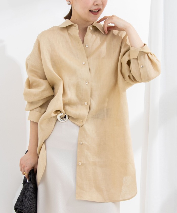 セール 20%OFF】MY STANDARD リネン2WAY Bigシャツ(506066536 セール 20%OFF】MY STANDARD リネン2WAY Bigシャツ(506066536