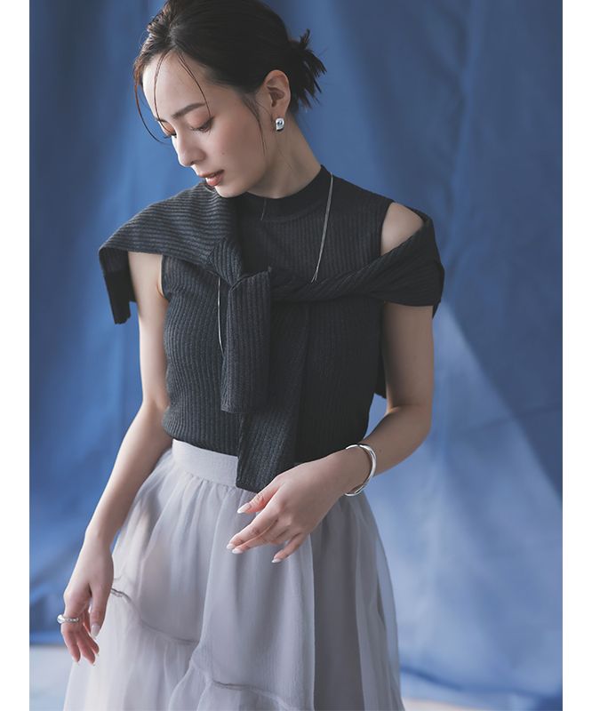 セール 30%OFF】オーガンジーイレギュラーティアードスカート
