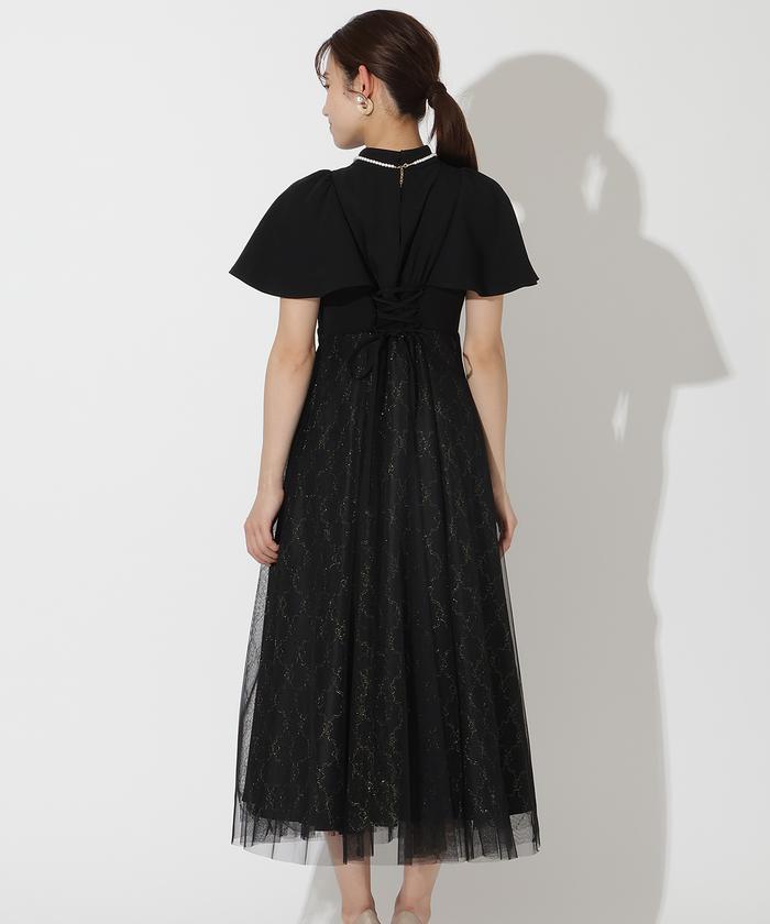 ゴールドチュールドレスとバレエシューズセット バスト切替ゴールドチュールドレス(506081837) | AND COUTURE