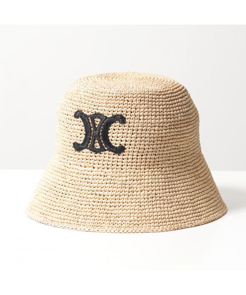 CELINE バケットハット 2AUP7517Q ラフィア トリオンフ CELINE バケットハット 2AUP7517Q ラフィア トリオンフ