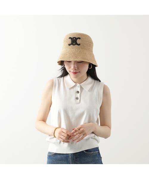CELINE バケットハット 2AUP7517Q ラフィア トリオンフ CELINE バケットハット 2AUP7517Q ラフィア トリオンフ