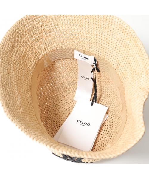 CELINE バケットハット 2AUP7517Q ラフィア トリオンフ CELINE バケットハット 2AUP7517Q ラフィア トリオンフ