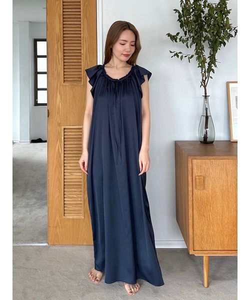 SNIDELHOME UVサテン フリルロングワンピース SNIDELHOME UVサテン フリルロングワンピース（セール】【SNIDEL