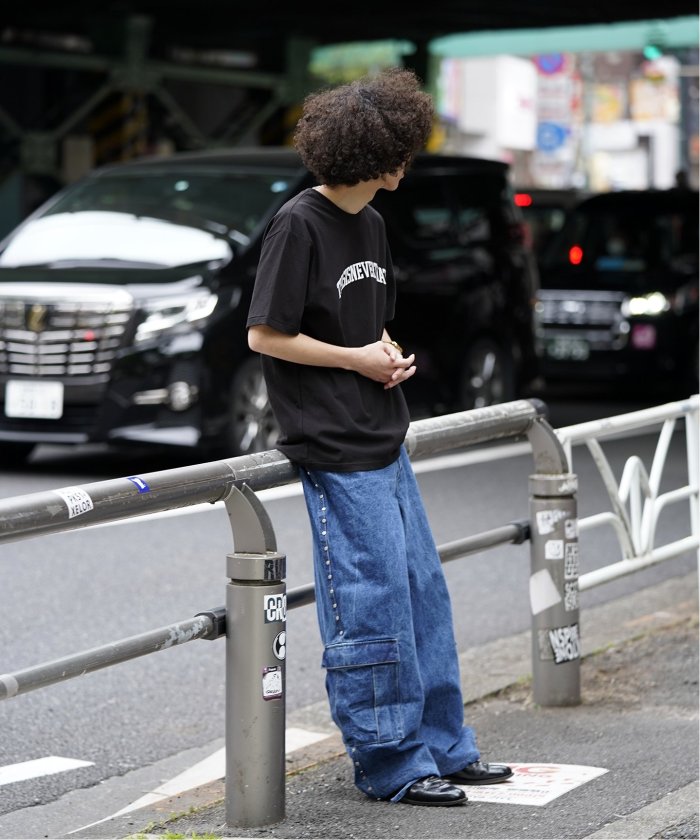 セール】【AFB / エーエフビー】STUDDED DENIM CARGO PANTS