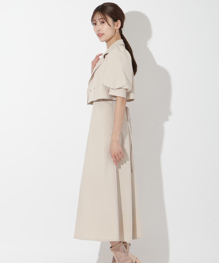 セール 50%OFF】ショートダブルジャケット+キャミワンピース セール 50%OFF】ショートダブルジャケット+キャミワンピース