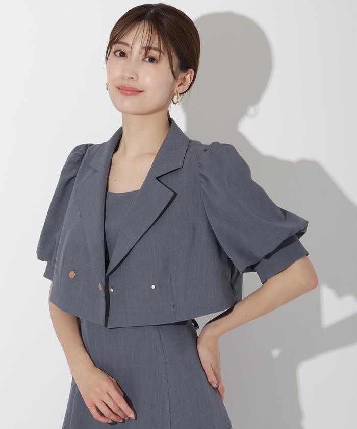 セール 50%OFF】ショートダブルジャケット+キャミワンピース セール 50%OFF】ショートダブルジャケット+キャミワンピース