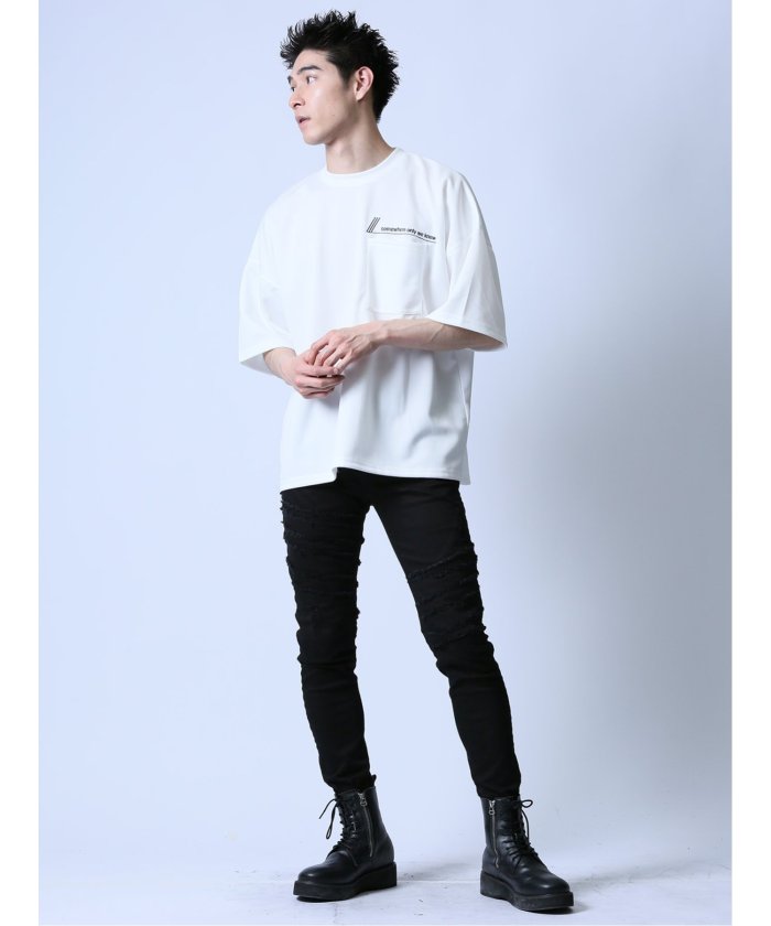 胸ポケット付き クルーネック半袖Tシャツ メンズ Tシャツ