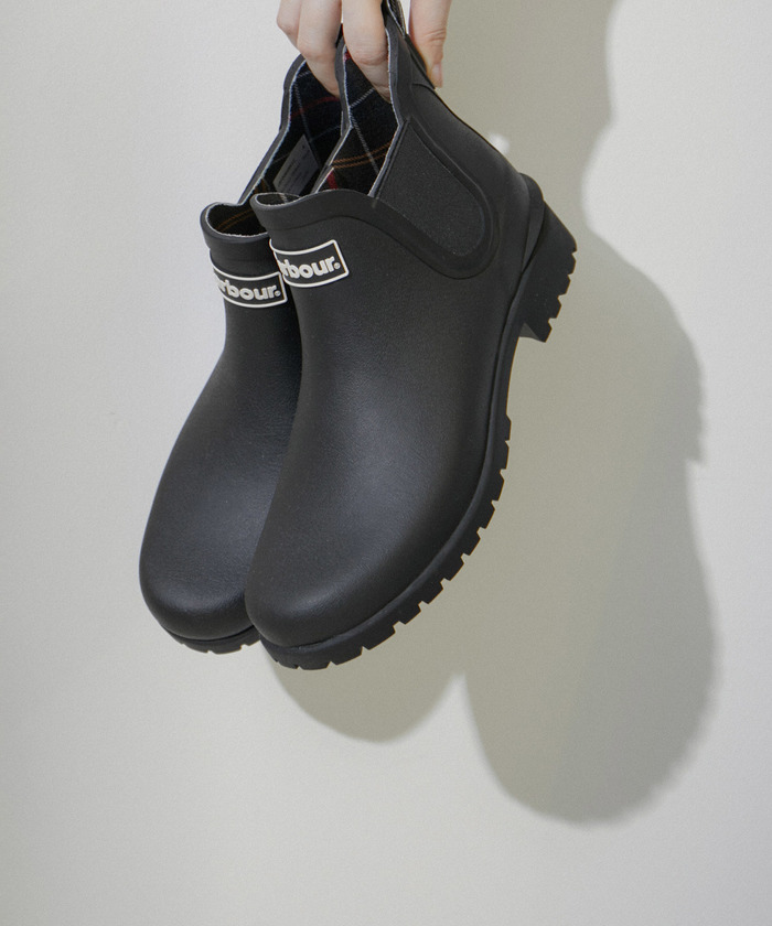BARBOUR レディース レインブーツ KINGHAM ANKLE WELLINGTON Barbour Black Kingham II Chelsea Wellington Boots