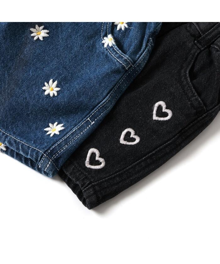 セール】刺繍デニムショートパンツ ショート丈(505703442