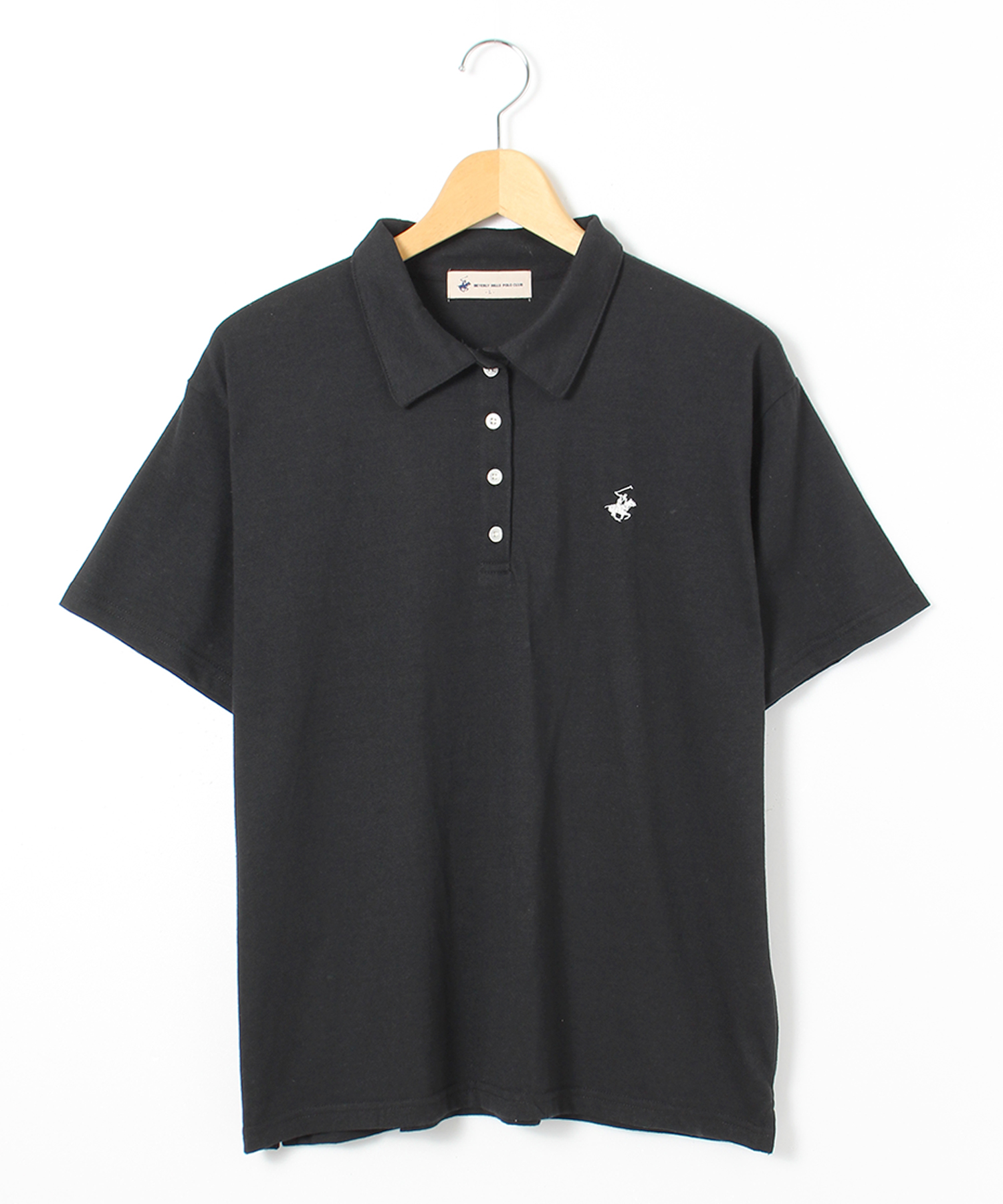 CLUB HAUS TRUE ブラック ポロシャツ M BEVERLY HILLS POLO CLUB/ビバリーヒルズポロクラブ】天竺