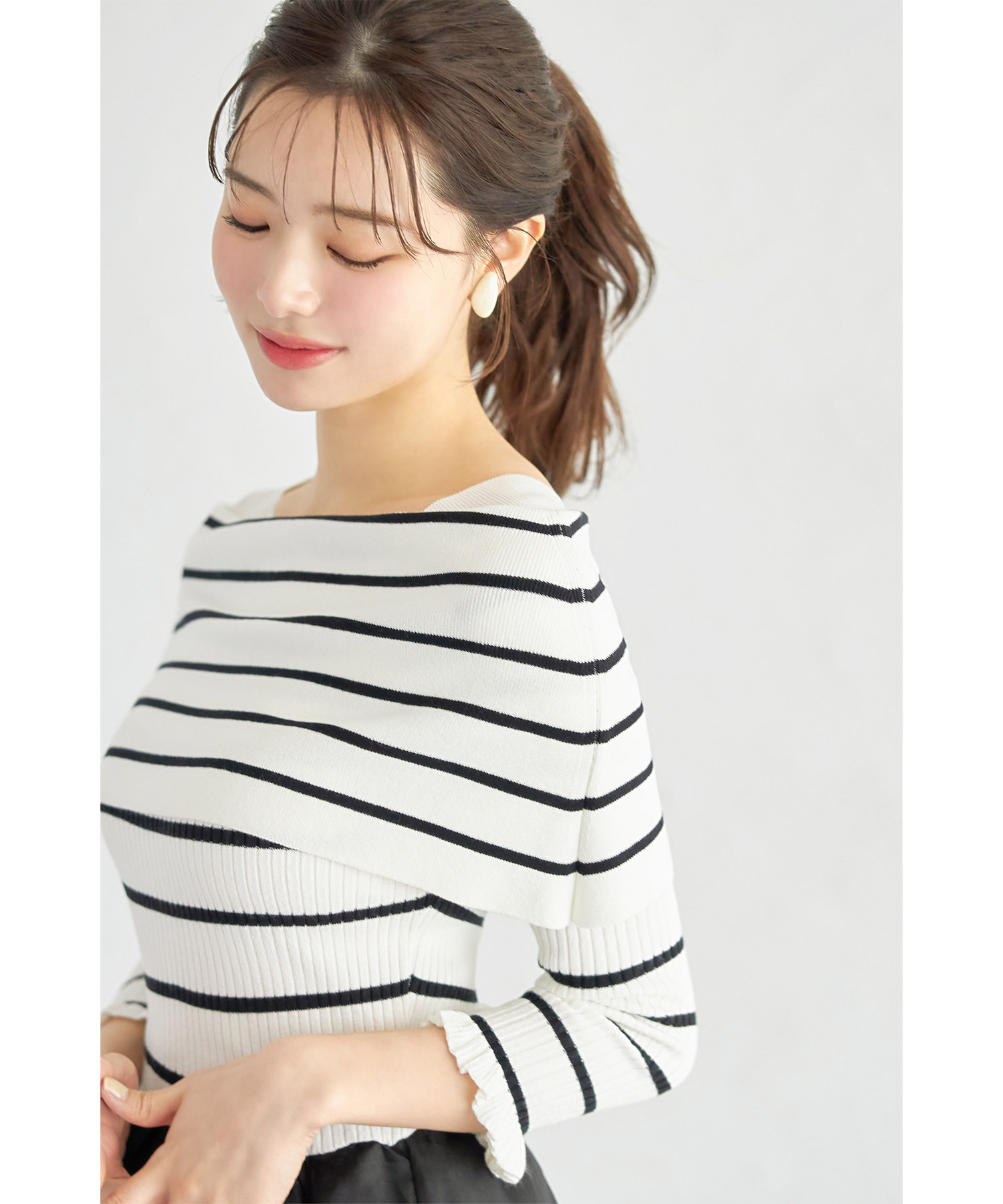 セール】トッコクローゼット tocco closet オフショルボーダー
