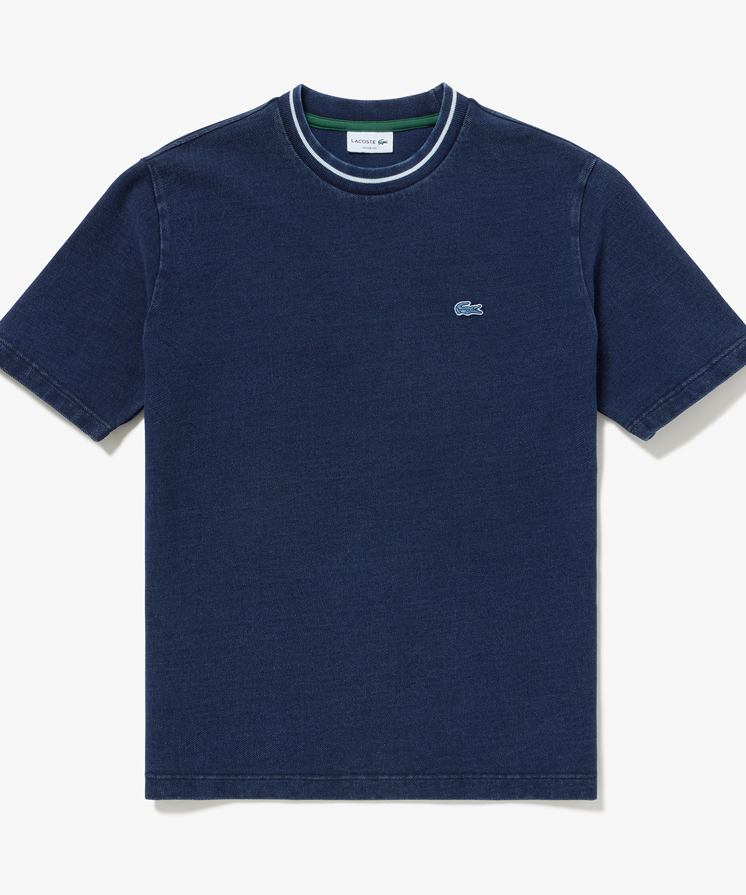 セール 20%OFF】ラコステ LACOSTE 配色リブニットインディゴT