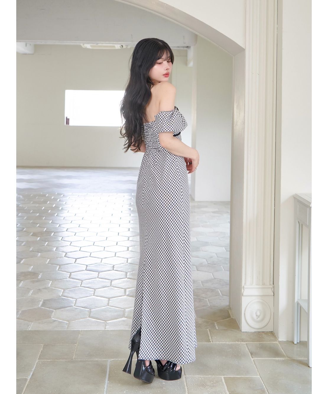 セール40%OFF】ダーリッチ Darich パイピングチェックロング セール40%OFF】ダーリッチ Darich パイピングチェックロング