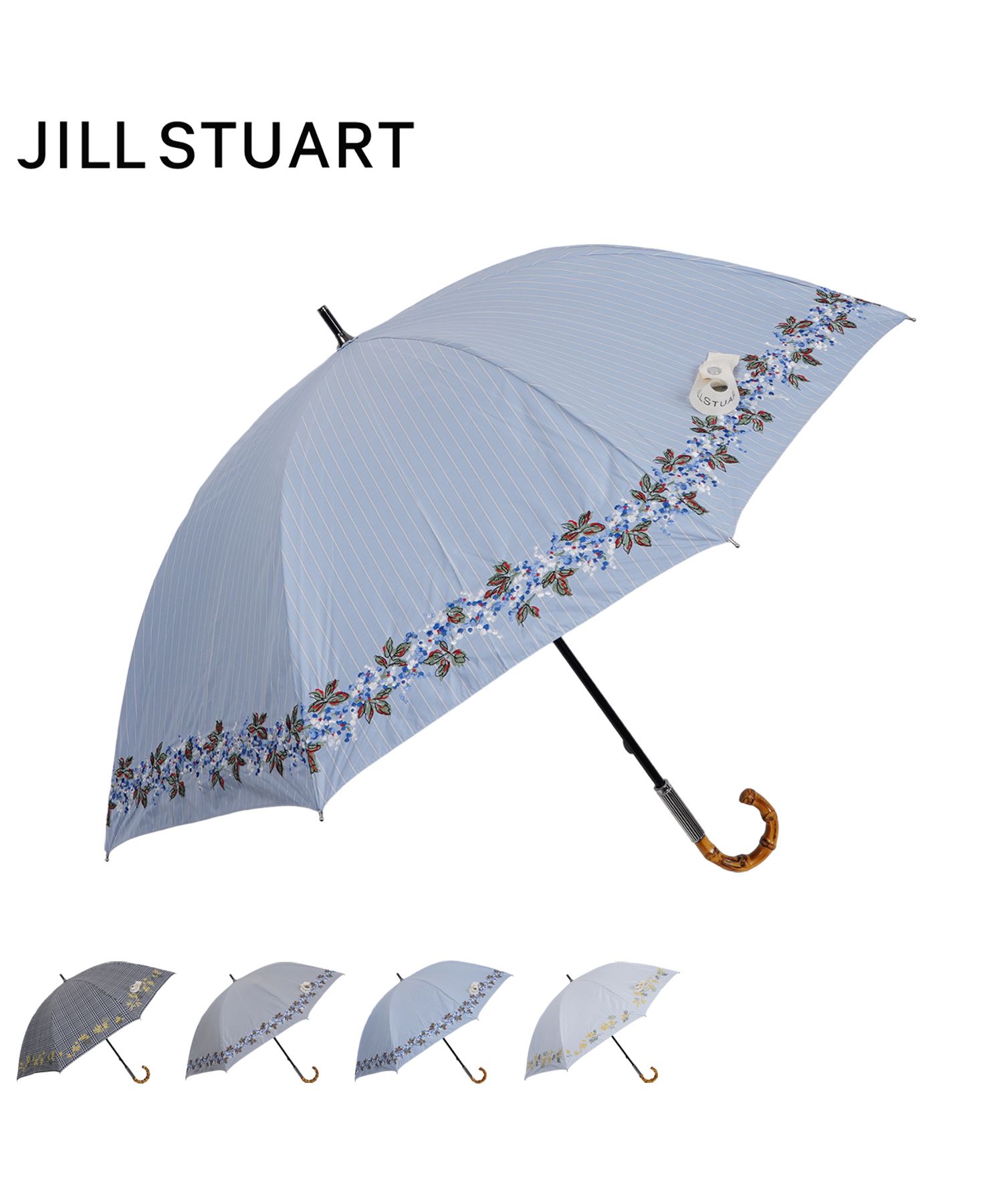 ジルスチュアート JILLSTUART 日傘 遮光 晴雨兼用 長傘 雨傘 レディース UVカット 遮蔽 紫外線対策 刺繍 母の日  21014(506091687) | ジル スチュアート(JILL STUART) - d fashion