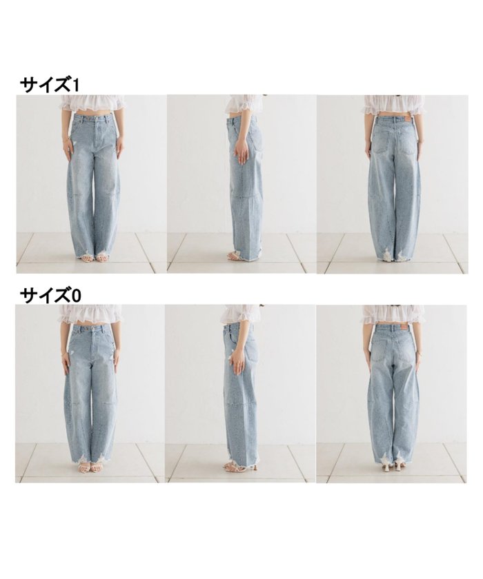 クーポン】【セール 55%OFF】【Chico】ワイドカーブデニムパンツ クーポン】【セール 55%OFF】【Chico】ワイドカーブデニムパンツ