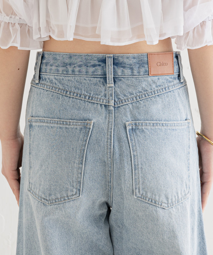 セール 55%OFF】【Chico】ワイドカーブデニムパンツ(506092548