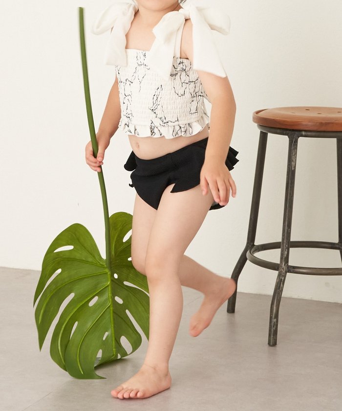【新品】Chico肩リボンBACK開きTOPS&サイドフリルショーツ［イエロー］ クーポン】【セール 54%OFF】【Chico】Kids 肩リボンBACK開き