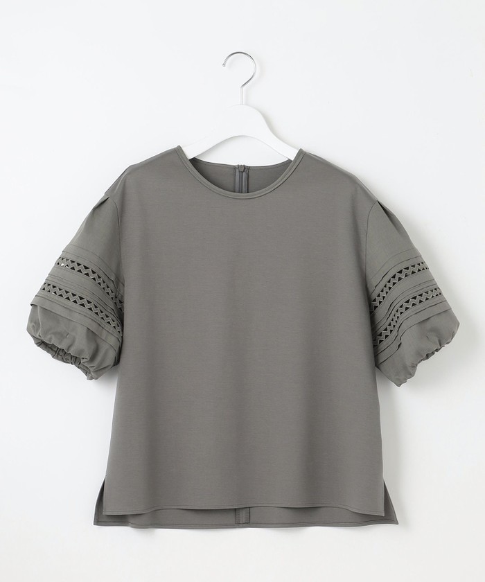 セール 30%OFF】【洗える】アイレットジャージー パフスリーブ