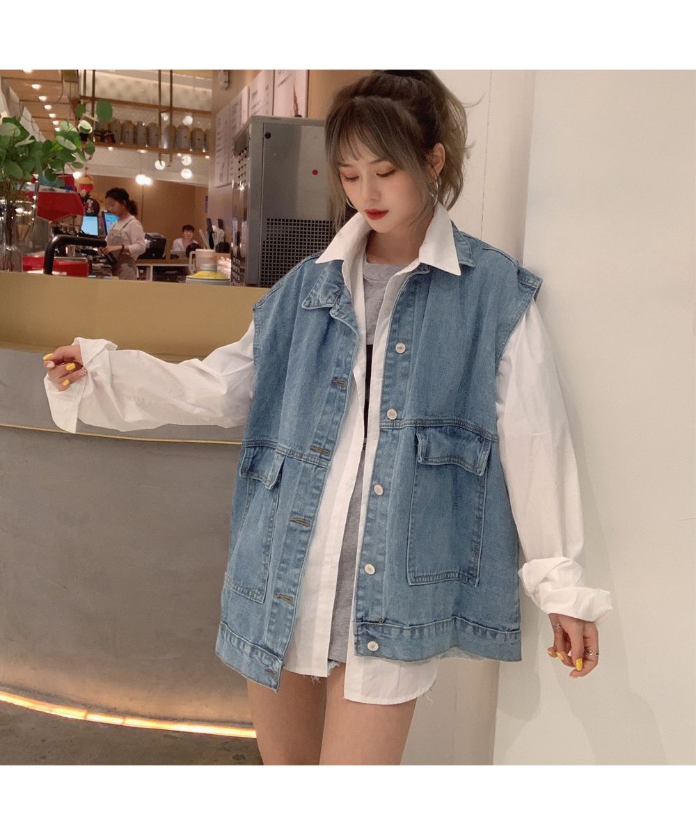 セール】 【OUTLET】フランス製レース使いデニムベスト （ベスト