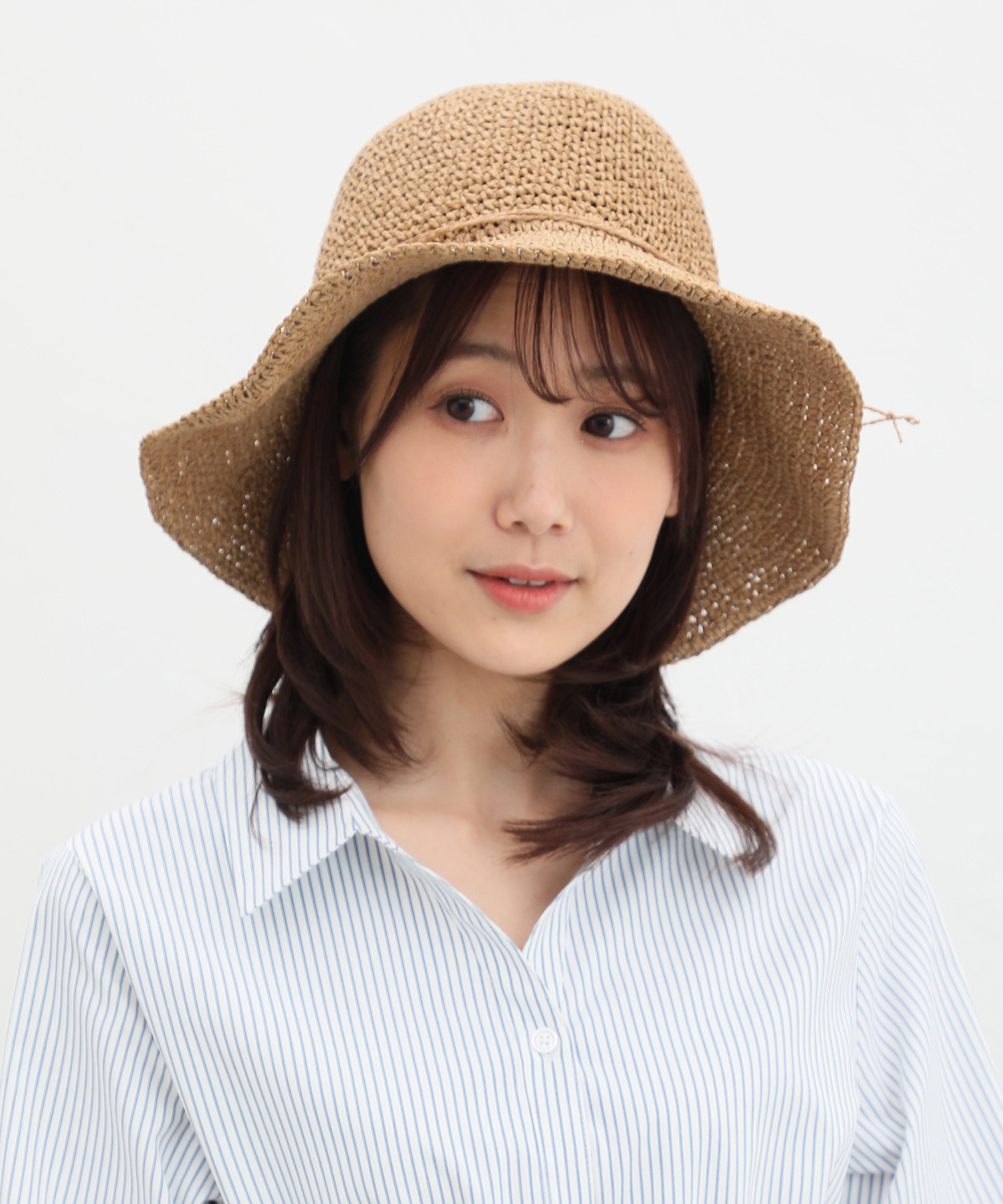 セール 41%OFF】ハニーズ Honeys たためるリボン付つば広帽 帽子