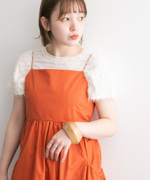 美品todayful フリンジニットケープ クーポン】【セール 20%OFF】ミニフリンジニットTEE(506095226