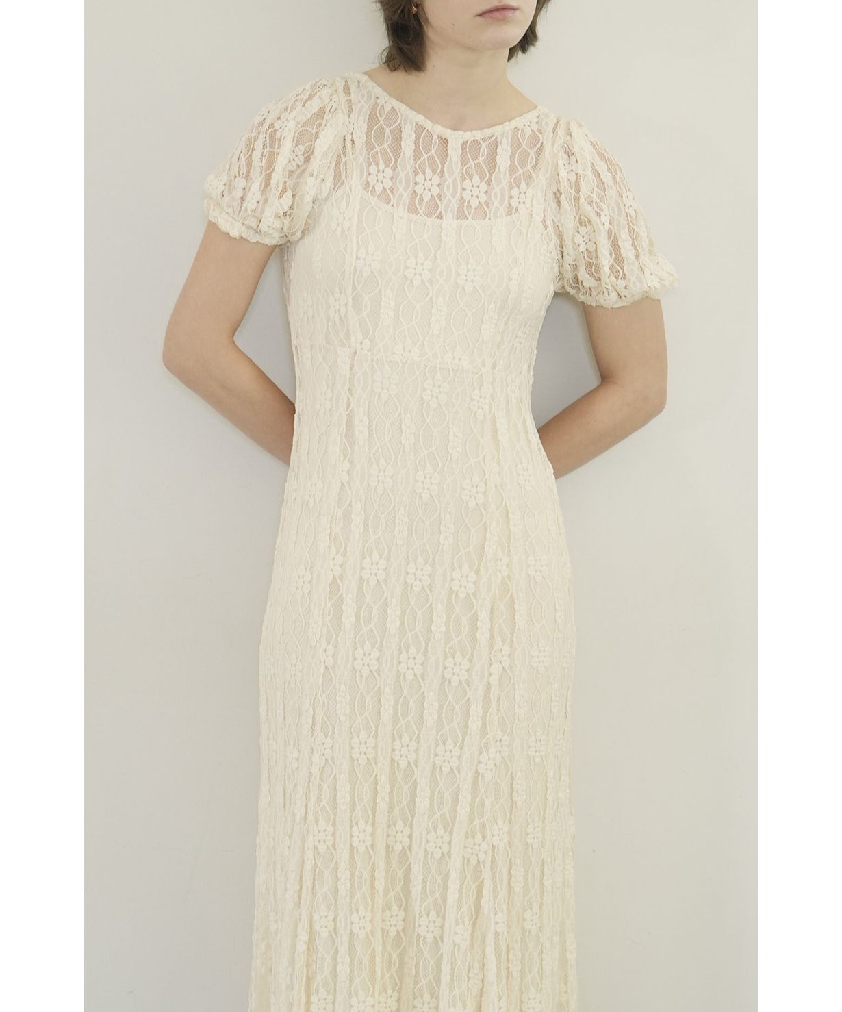スーツ・フォーマル・ドレス CLANE LACE MINI PUFF SLEEVE ONEPIECE 0 セール 40%OFF】LACE MINI PUFF SLEEVE ONEPIECE(506080676