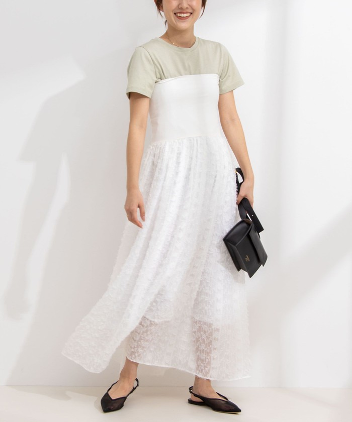 セール 50%OFF】2WAYカットジャガードドッキングワンピース