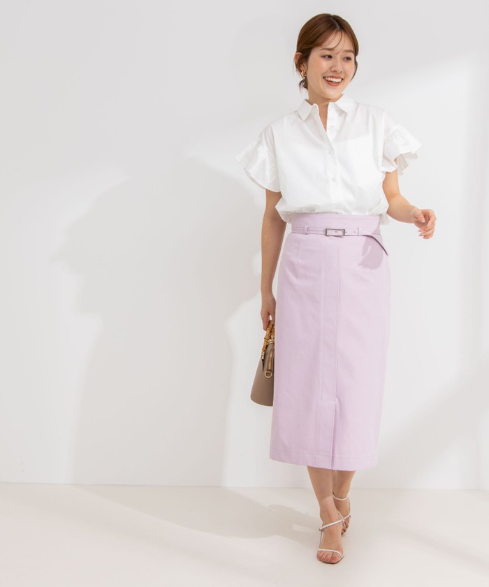セール 20%OFF】グログランリボン付き肩フリルブラウス