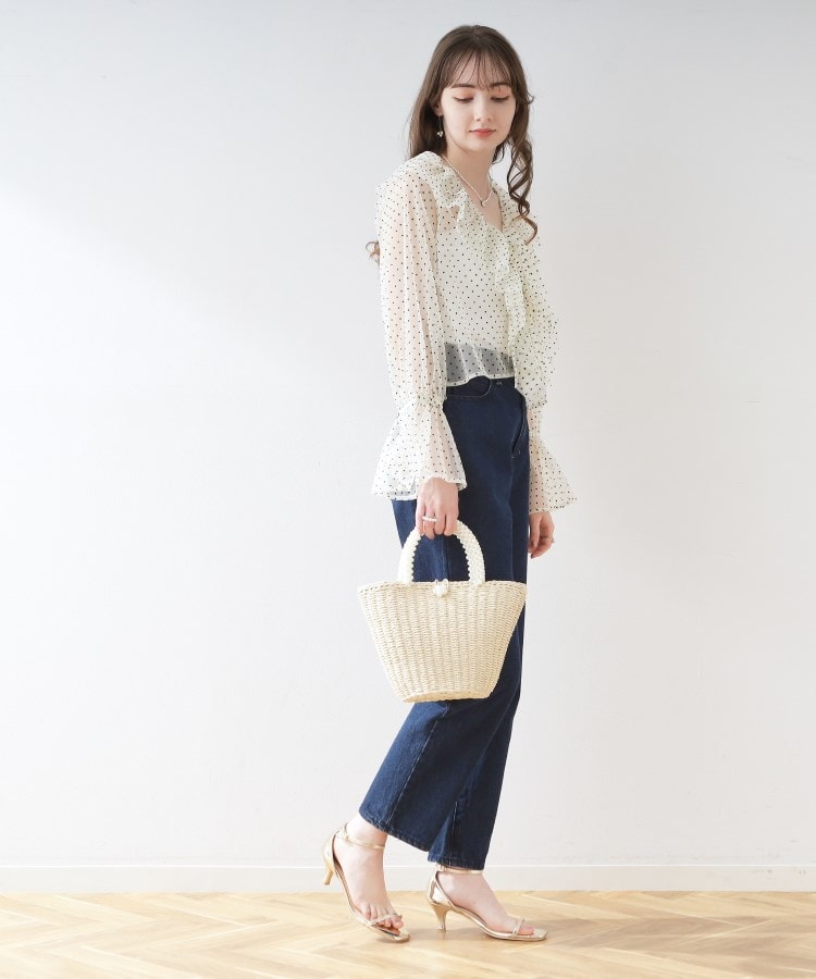 【美品】FORMO フォルモ リボンドットシャツ FORMO フォルモ リボン ドット ブラウス（22SS）
