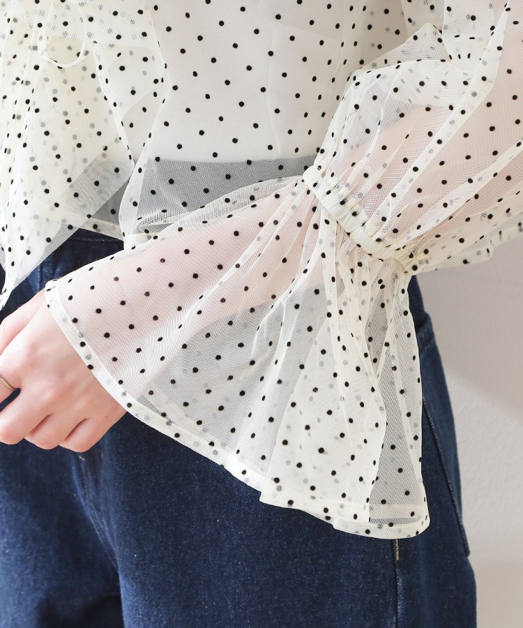 【美品】FORMO フォルモ リボンドットシャツ FORMO フォルモ リボン ドット ブラウス（22SS）