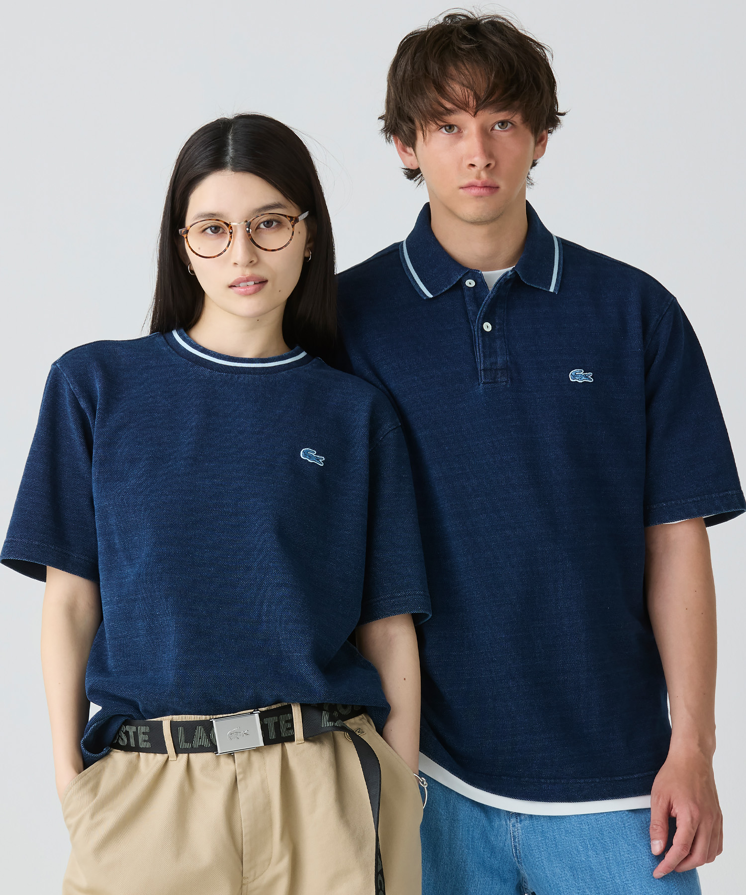 限定コラボ！BLUEBLUE×ラコステインディゴ半袖ポロシャツS/別注聖林公司