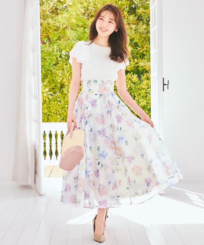 セール 30%OFF】マルチフラワーフレアスカート(506096267