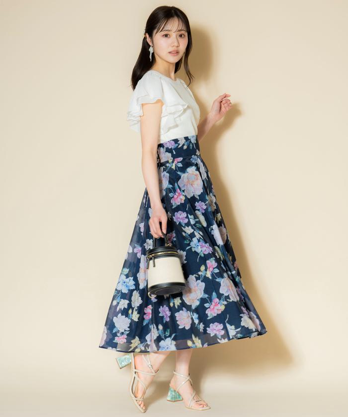セール 30%OFF】マルチフラワーフレアスカート(506096267