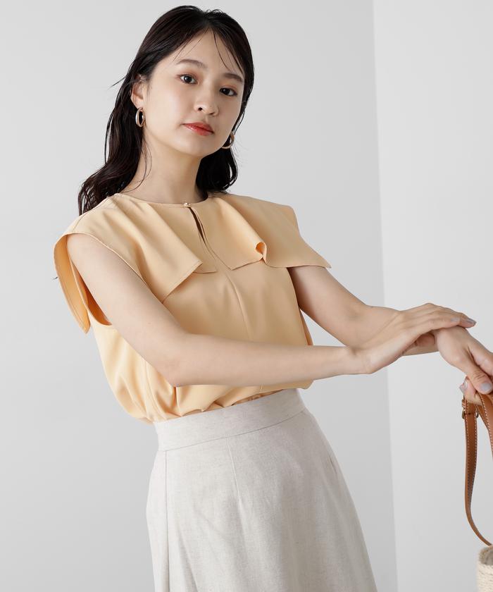 「DRESSTERIOR」 ノースリーブブラウス 36 ベージュ レディース DRESSTERIOR ドレステリア - レディース ノースリーブブラウス