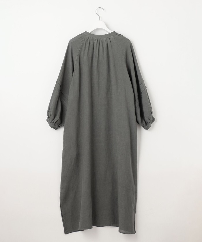 美品 23区 LIBECO リネン カフタンワンピース ブラック M 洗える 麻 洗える】LIBECO カフタン ワンピース / 23区 | ファッション通販