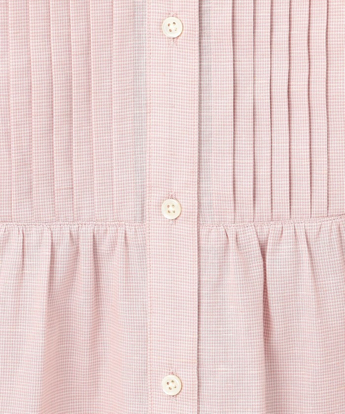 1.8万♡ジェイプレス2024完売♡麻混BEZピンチェック ピンタック ブラウス 1.8万♡ジェイプレス2024完売♡麻混BEZピンチェック ピンタック
