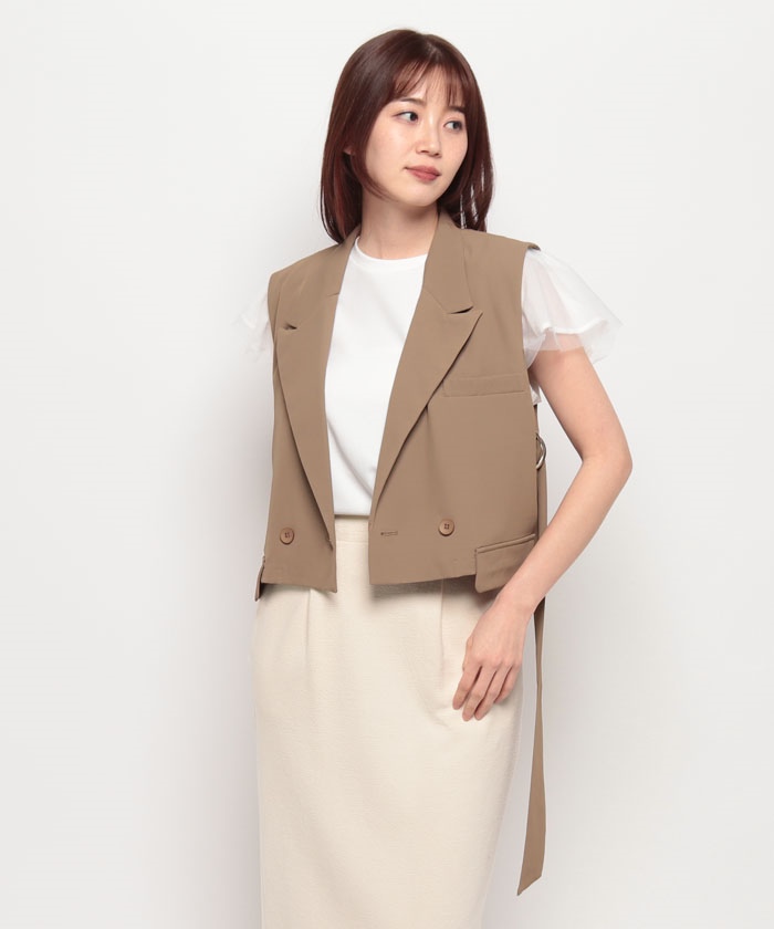 メゾンブリーズ MAISON BREEZE 【MAISON BREEZE reveur】トップス ベスト テーラードトレンチベスト ショート丈 ノース メゾンブリーズ MAISON BREEZE 【MAISON BREEZE reveur