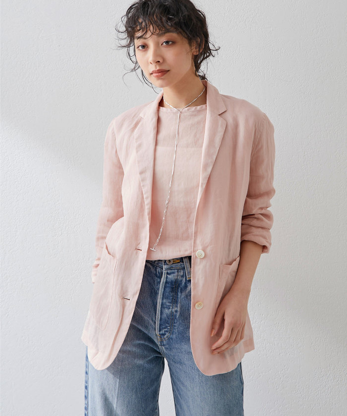 極美品✨】ウィムガゼット リネン ノーカラー ジャケット ラミー