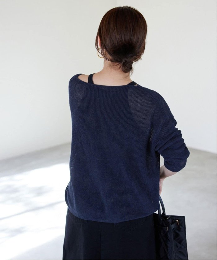 SLOBE IENA（スローブイエナ）の「リネン混ボートネックニット