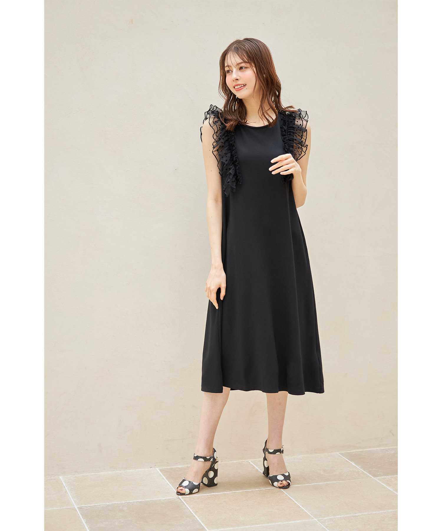 トッコクローゼット tocco closet ポケット付きドットチュール トッコクローゼット tocco closet ポケット付きドットチュール