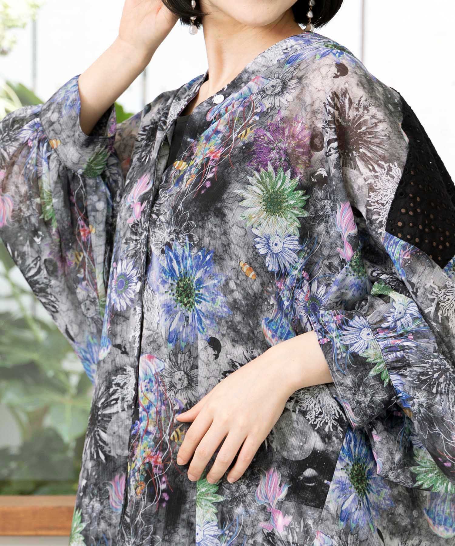 セール 50%OFF】スカラー ScoLar クラゲ花柄 楊柳シフォン