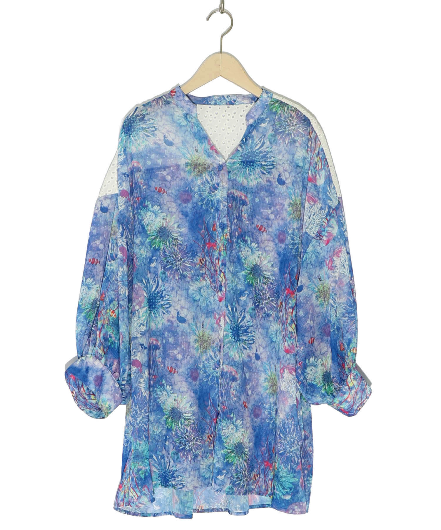 セール 50%OFF】スカラー ScoLar クラゲ花柄 楊柳シフォン