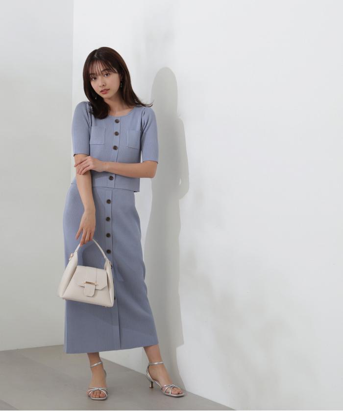 TRY＆FIT  レディースセット　美品 セール 50%OFF】ショートニット×タイトセットアップ(506048536