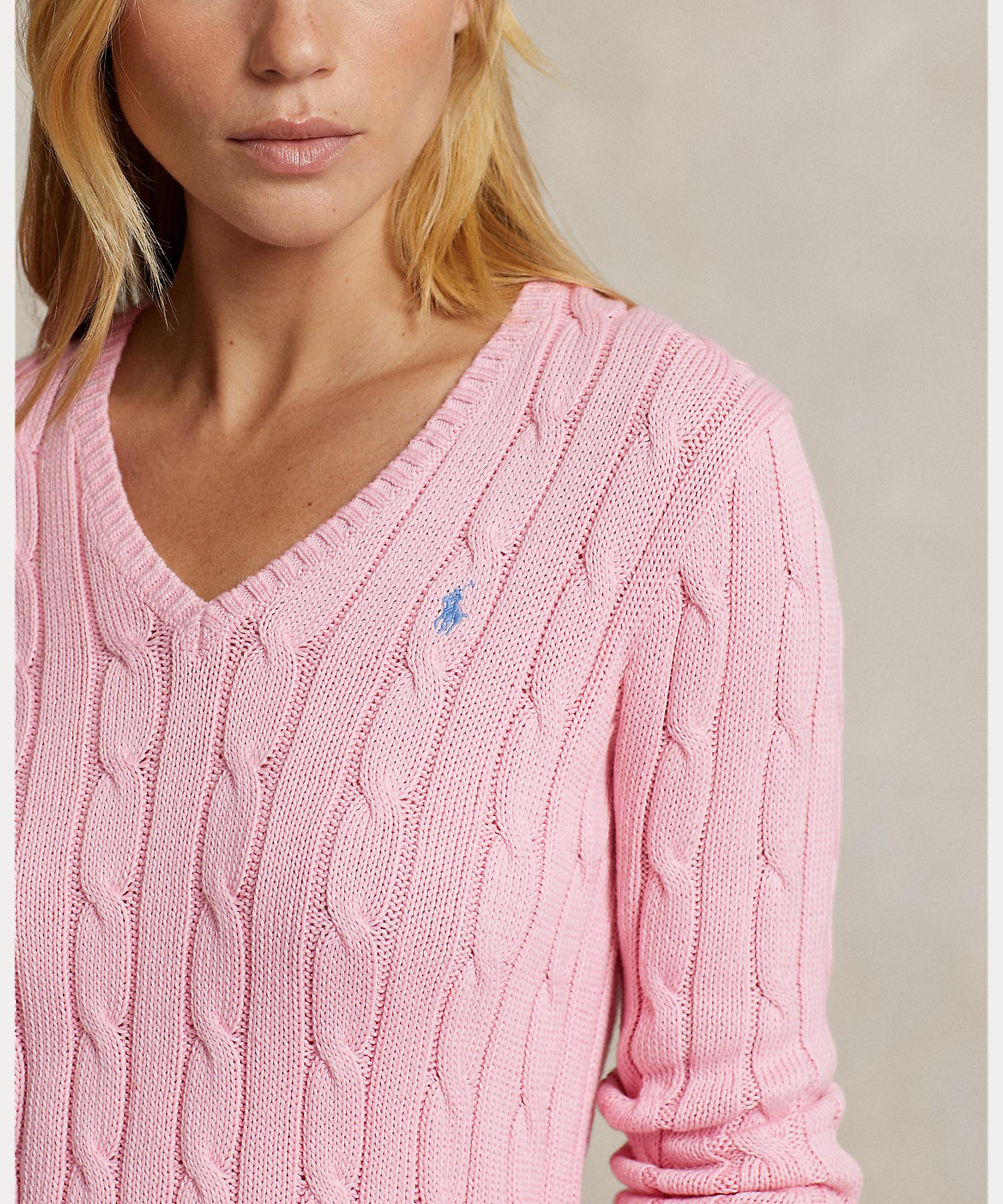 RALPH LAUREN ラルフローレン　ケーブルニット Ｖネック セーター ケーブルニット コットン Vネック セーター（ニット/セーター