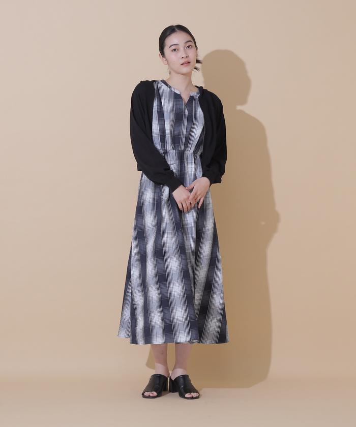 セール55%OFF】◇モノトーンBIGチェックワンピース(506084029 セール55%OFF】◇モノトーンBIGチェックワンピース(506084029