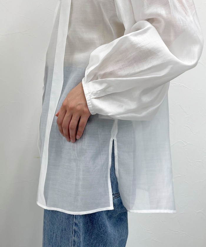 fredy emue シアーデザインタックシャツ fredy emue（フレディエミュ）の「シアーデザインタックシャツ