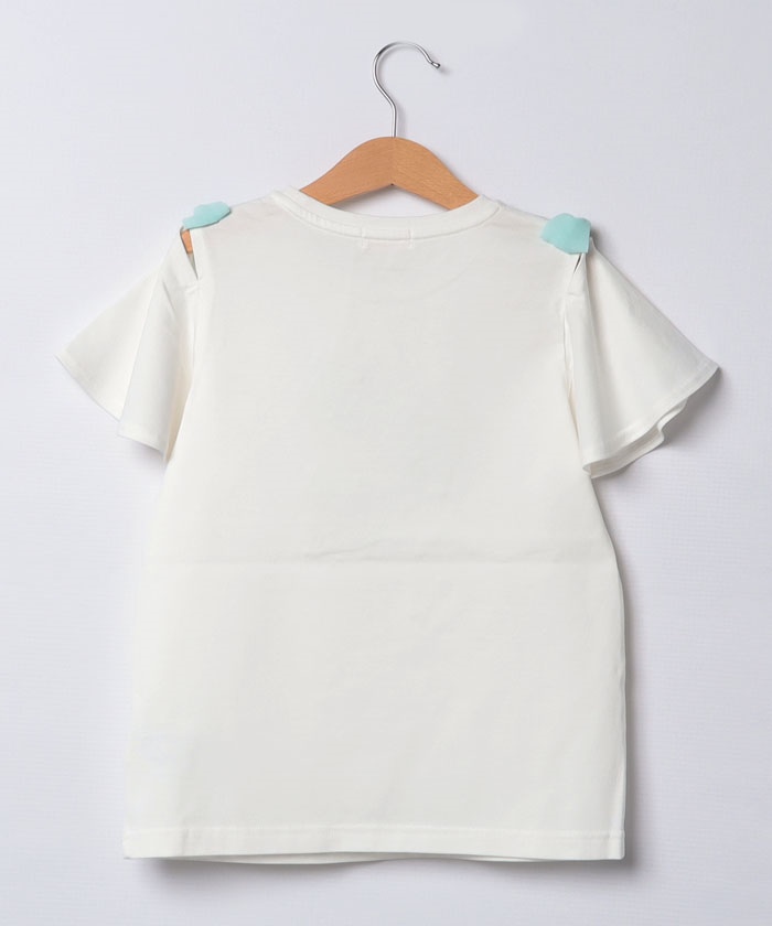 セール】メゾピアノ mezzo piano シェル 袖リボン2wayTシャツ