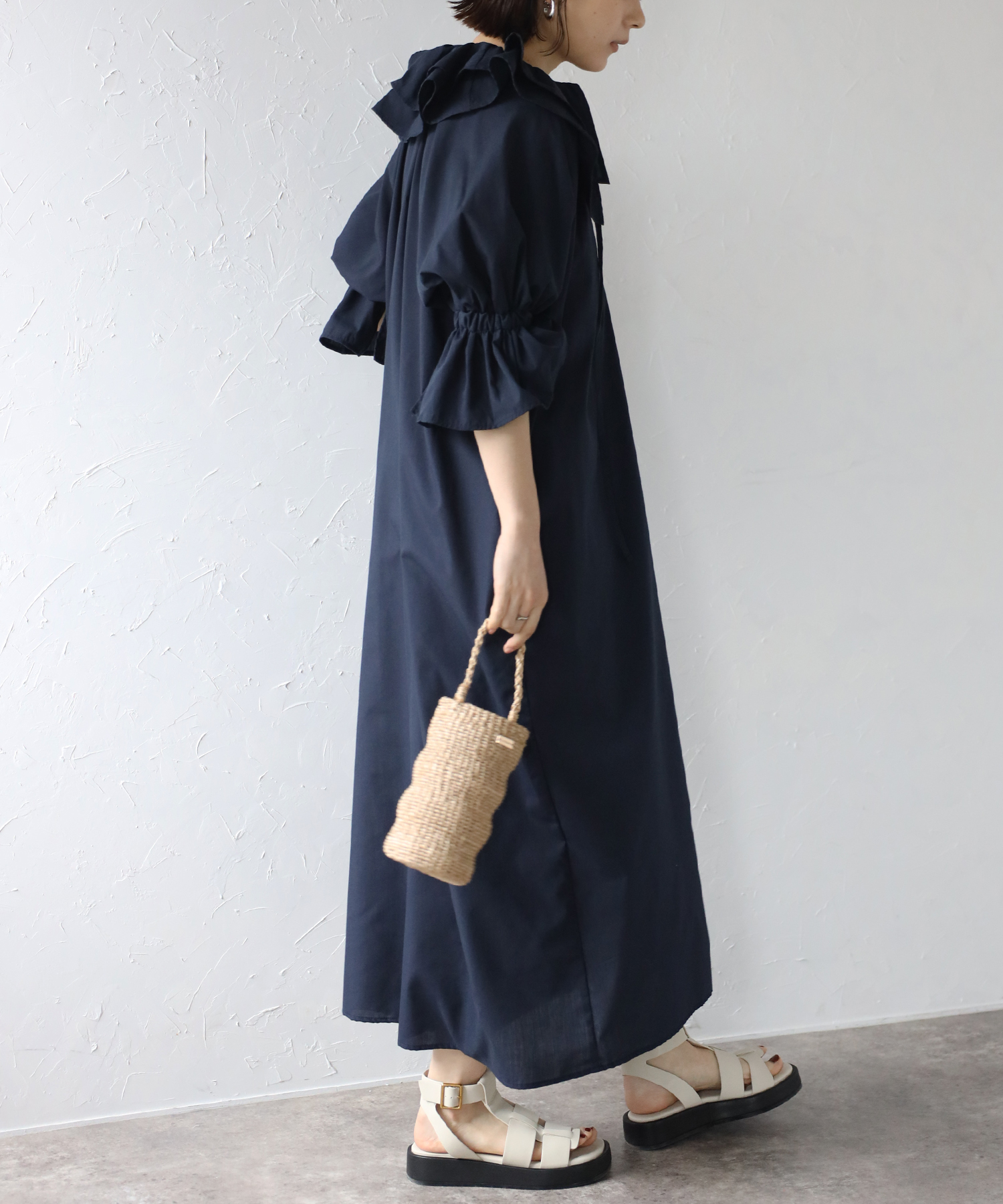 ボンジュールサガン BONJOUR SAGAN ラッフルカラーシャツ