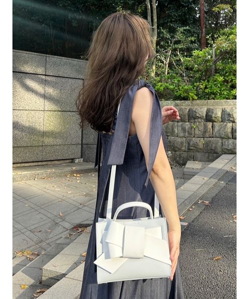 バイカラーリボンミドルバッグ【WEB限定カラーあり】(505846531