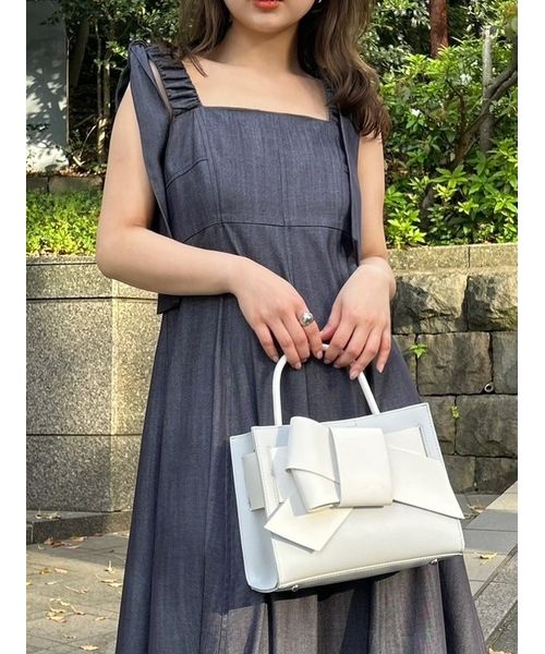 バイカラーリボンミドルバッグ【WEB限定カラーあり】(505846531